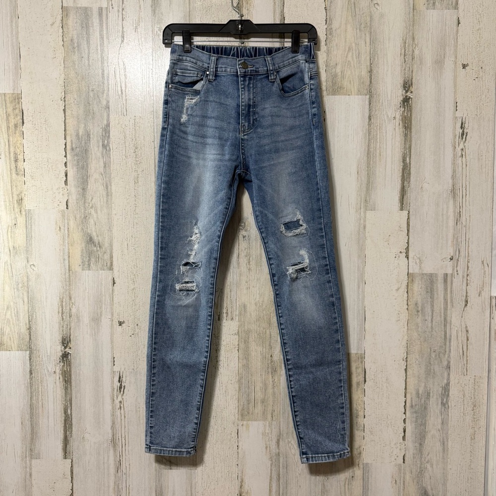 Grace & Lace Light Blue Distressed Skinny Jeans